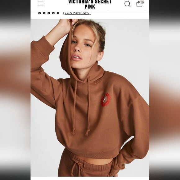 🌻Host Pick x 2🌻 Pink VS cropped Hoodie - Picture 3 of 5